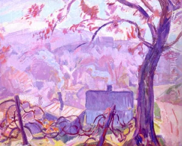 Autumn From A High Place Oil Painting by Henry Leon Roecker