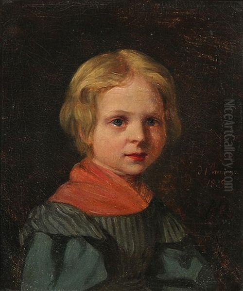 Portrait Of A Girl Oil Painting by Jorgen Roed