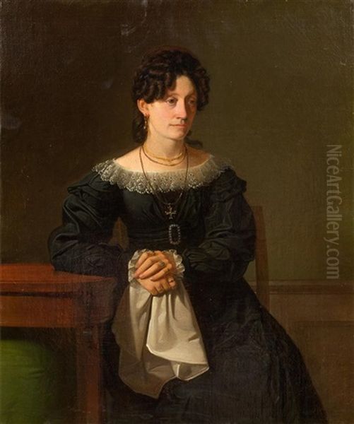 Portrait Of A Lady Oil Painting by Jorgen Roed