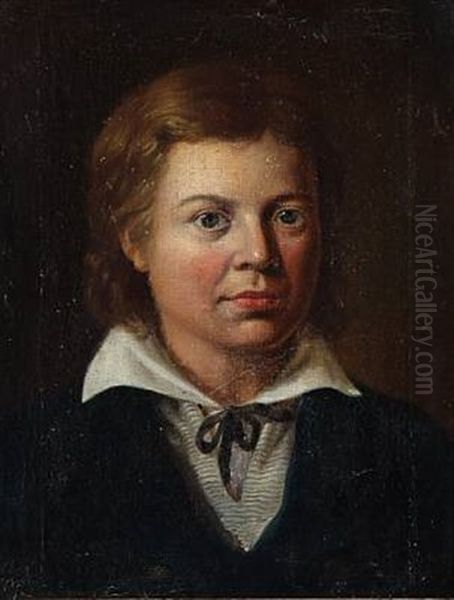 Self Portrait Of The Young Artist Oil Painting by Jorgen Roed