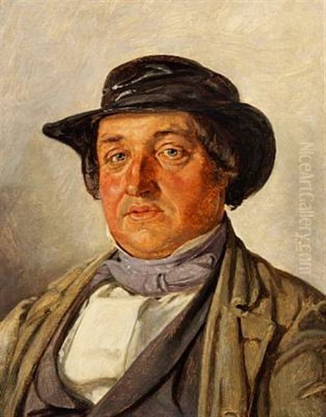 Portrait Of K. A. C. Mantzius At The Age Of 35 Oil Painting by Jorgen Roed