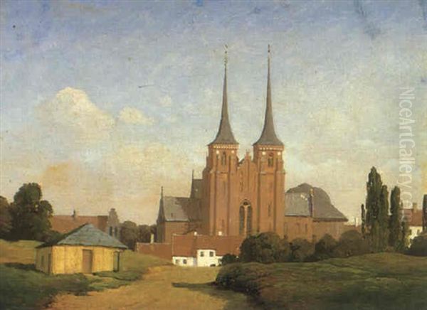 Roskilde Domkirke Oil Painting by Jorgen Roed