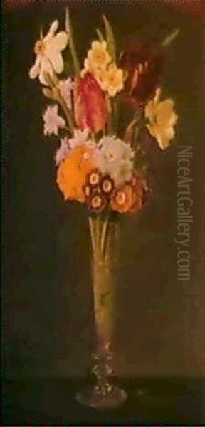 Vase De Fleurs Oil Painting by Jorgen Roed