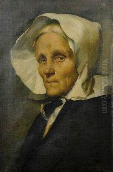 Portrait D'une Grand-mere A La Coiffe Oil Painting by Ottilie W. Roederstein