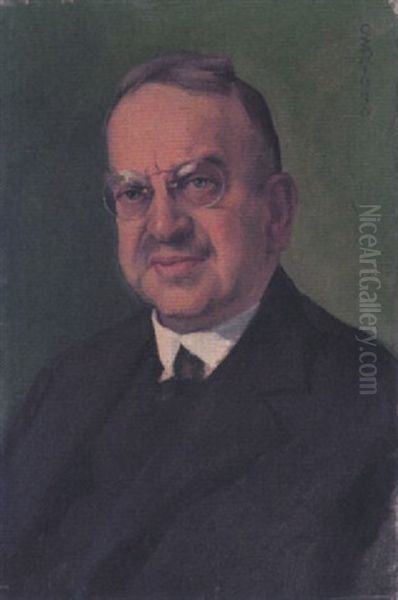 Portrait Des Amtsgerichtsrates Ernst Levi, Frankfurt Am Main Oil Painting by Ottilie W. Roederstein