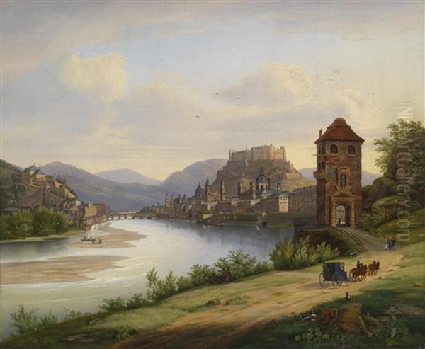 Blick Auf Salzburg Oil Painting by Jakob Roedler