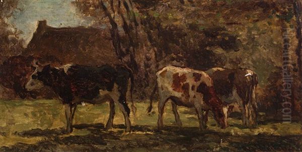 Grazing Cows, Calmpthout Oil Painting by Willem Roelofs