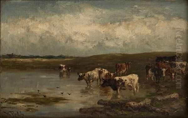 Paisaje Con Vacas Oil Painting by Willem Roelofs