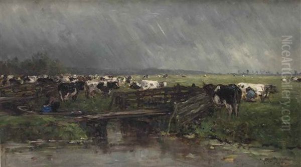 Stortbui: The Approaching Storm Near Gouda by Willem Roelofs