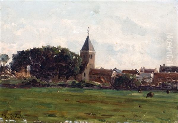 Gezicht Op Rheden Oil Painting by Willem Roelofs