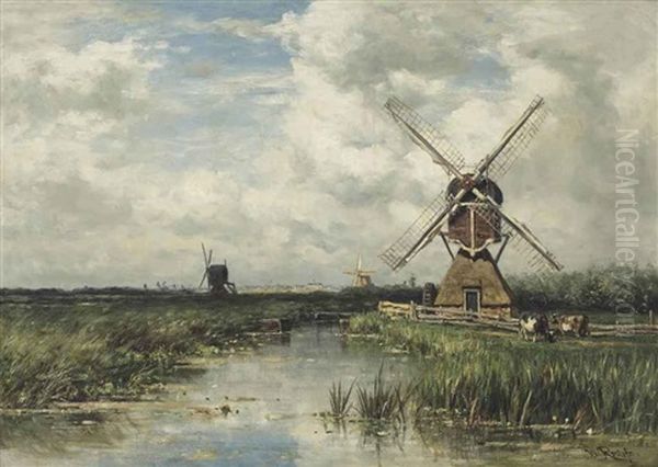 Vue Pres De Leyde Oil Painting by Willem Roelofs