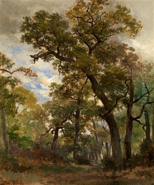 Fontainebleau Forest Oil Painting by Willem Roelofs