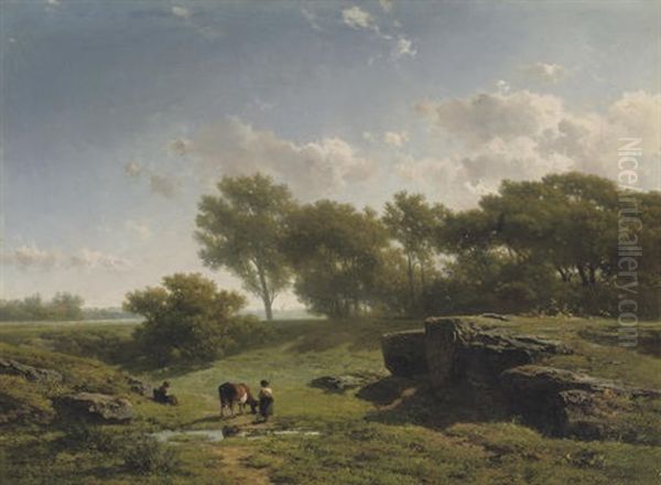 The Green Pastures Of Luxemburg Oil Painting by Willem Roelofs