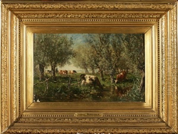 Paysage Avec Vaches A L'abreuvoir by Willem Roelofs