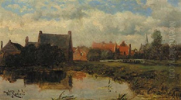 The Outskirts Of A Village Oil Painting by Willem Roelofs