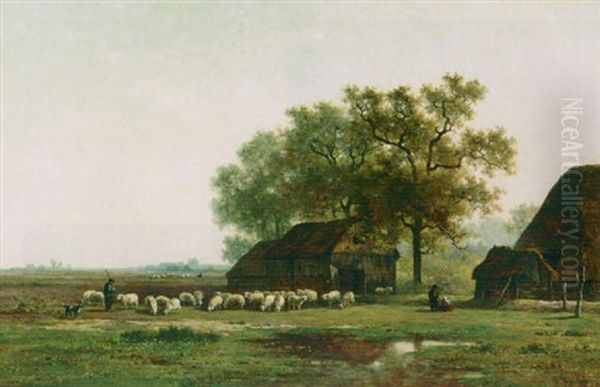 A View Of Eursinge Near Westerbork, Drente Oil Painting by Willem Roelofs