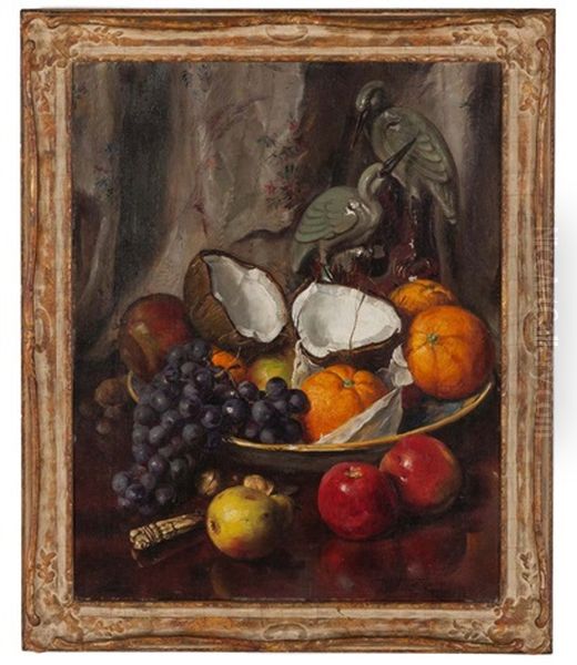 Fruit Still Life Oil Painting by Willem Elisa Roelofs