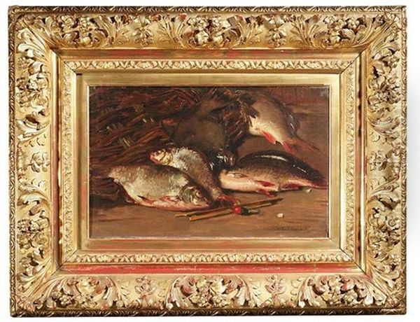 Fischstilleben Oil Painting by Willem Elisa Roelofs