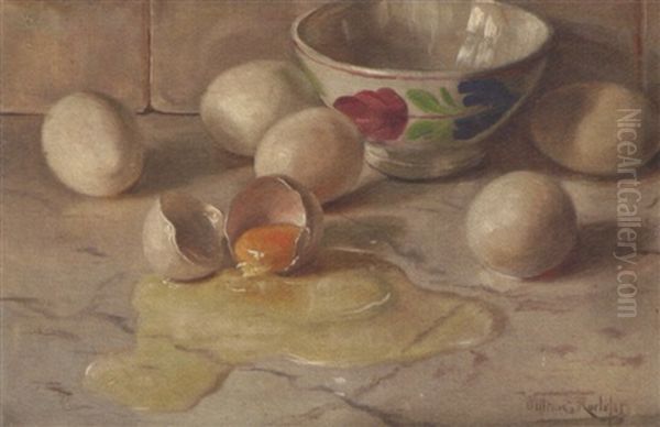 Still Life With Eggs Oil Painting by Willem Elisa Roelofs