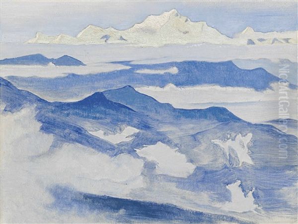 Evening, From The Himalayan Series Oil Painting by Nicholas Roerich