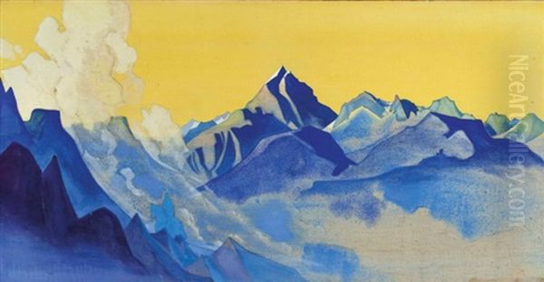 Over Ergor Comes A Rider Oil Painting by Nikolai Konstantinovich Roerich