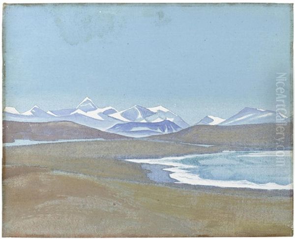 Himalayas From Ting-kye Dzong, 1928 Oil Painting by Nikolai Konstantinovich Roerich