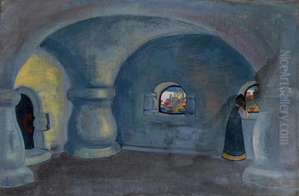 Sadko's Chamber Oil Painting by Nikolai Konstantinovich Roerich