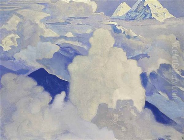 White And Heavenly, From The Series 'his Country Oil Painting by Nikolai Konstantinovich Roerich