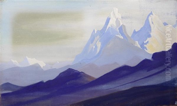 Himalayas Oil Painting by Nikolai Konstantinovich Roerich