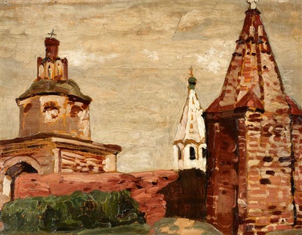 Das Kloster Alexander Newsky In St. Petersburg Oil Painting by Nikolai Konstantinovich Roerich