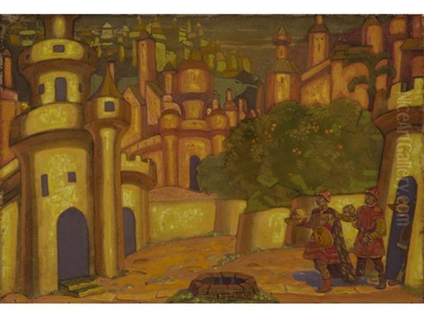 The Offerings Oil Painting by Nikolai Konstantinovich Roerich