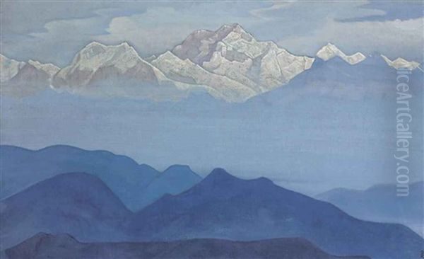 Himalayas From The Sikkim Series Oil Painting by Nikolai Konstantinovich Roerich