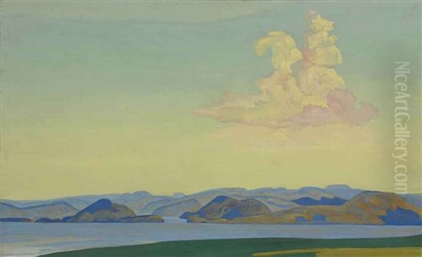 The Knight Of The Morning From The Equus Aeternus Series Oil Painting by Nikolai Konstantinovich Roerich