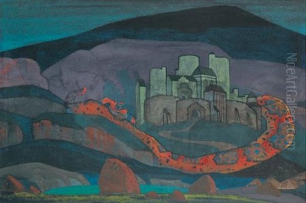 The Doomed City Oil Painting by Nikolai Konstantinovich Roerich