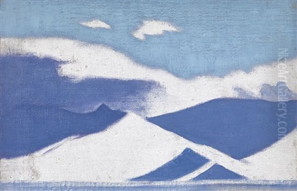 Bogdo Ula. Storm Oil Painting by Nikolai Konstantinovich Roerich