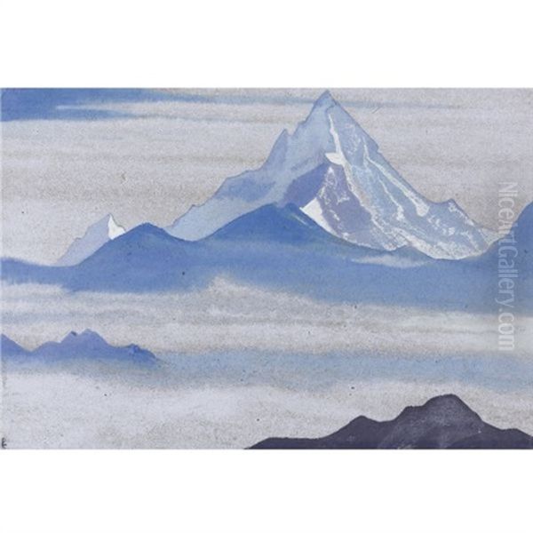 Central Himalayas Oil Painting by Nikolai Konstantinovich Roerich