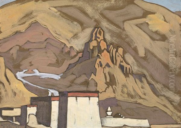 The Sharugon Monastery Oil Painting by Nikolai Konstantinovich Roerich