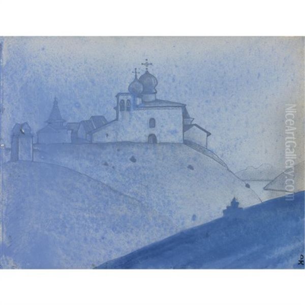 The Church Oil Painting by Nikolai Konstantinovich Roerich