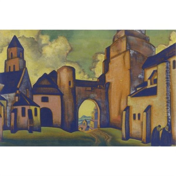 Secrets Of The Walls Oil Painting by Nikolai Konstantinovich Roerich