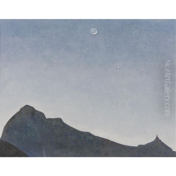 New Moon (from The Series Himalayan) Oil Painting by Nikolai Konstantinovich Roerich