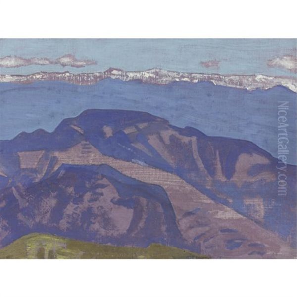 Snows, Morning, Jelap La (from The Series Himalayan) Oil Painting by Nikolai Konstantinovich Roerich