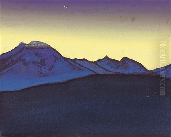 Black Gobi Oil Painting by Nikolai Konstantinovich Roerich