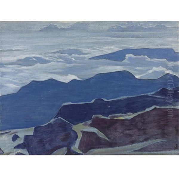 Mist Before Dawn (from The Himalayan Series) Oil Painting by Nikolai Konstantinovich Roerich