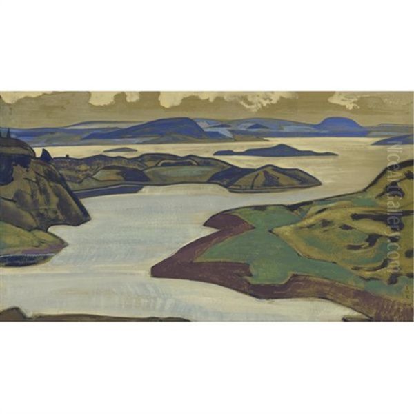 Islands. Lake Ladoga Oil Painting by Nikolai Konstantinovich Roerich