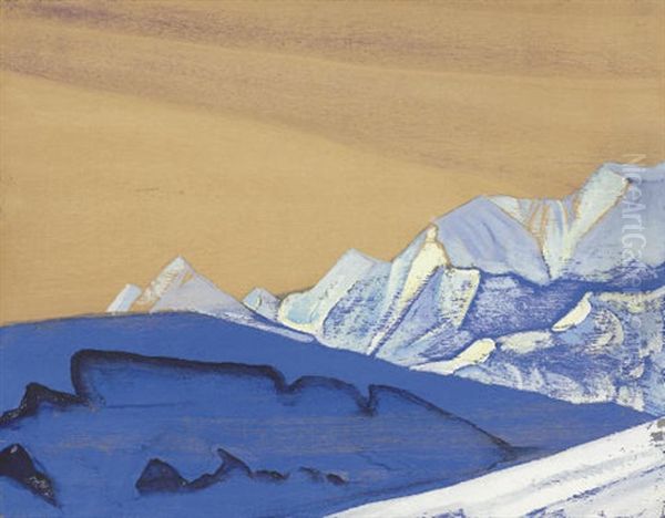 A Leaf (from The Tibetan Album) Oil Painting by Nikolai Konstantinovich Roerich