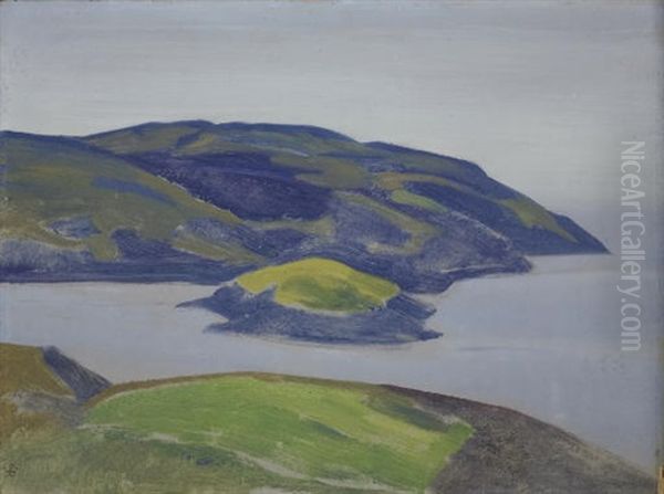 A Shore (study) Oil Painting by Nikolai Konstantinovich Roerich