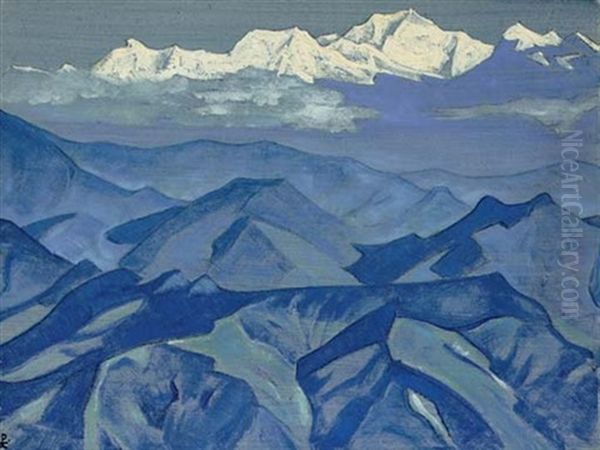 Kanchenjunga (from The Himalayan Series) Oil Painting by Nikolai Konstantinovich Roerich