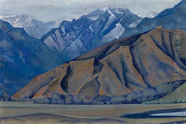 Gilgit Road (from Lakes And Gilgit Path) Oil Painting by Nikolai Konstantinovich Roerich