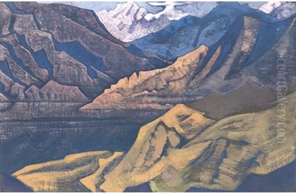 Manasbal Lake (from Lakes And Gilgit Path) by Nikolai Konstantinovich Roerich