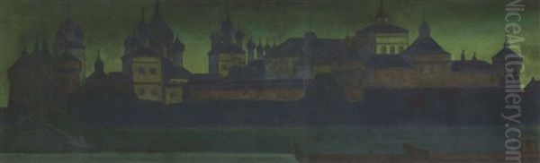 Rostov Kremlin Oil Painting by Nikolai Konstantinovich Roerich